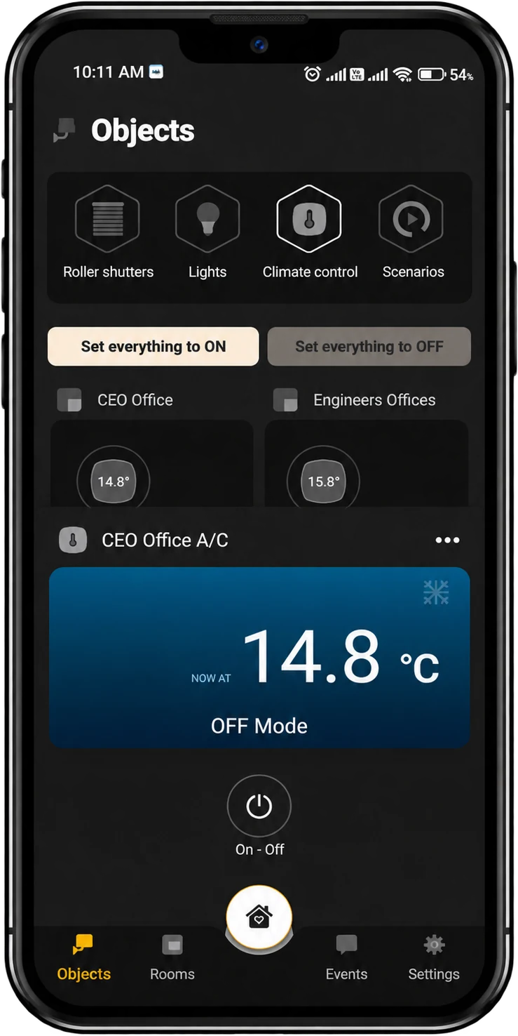 Smart home app: climate control